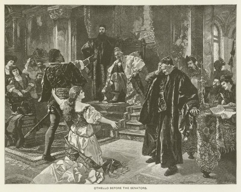 Otelo ante los senadores de after Carl Ludwig Friedrich Becker