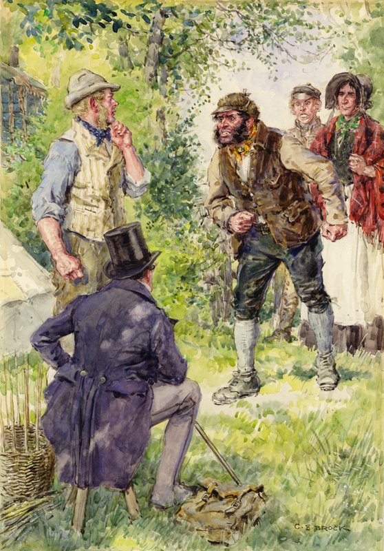 Ilustración para The Way Beyond de Jeffery Farnol de after Charles Edmund Brock