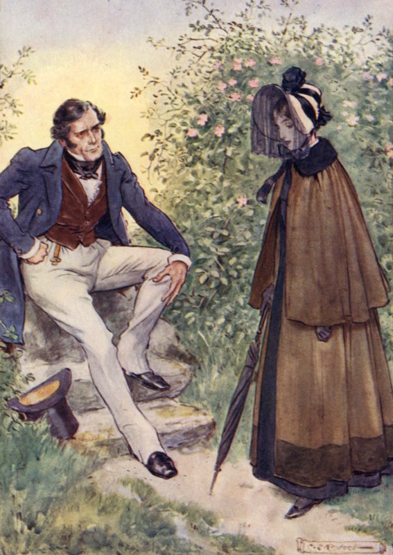 Jane Eyre conoce al Sr. Rochester en el estilo de after Charles Edmund Brock