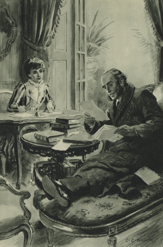John Richard Green dicta su Breve Historia de Inglaterra mientras su vida se acerca a su fin de after Charles Edmund Brock