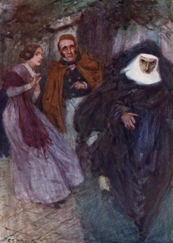 Lucy Snowe y Paul Emanuel en el jardín de la escuela de after Charles Edmund Brock