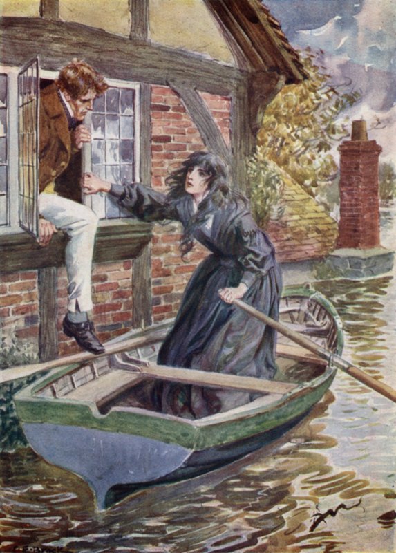 Maggie Tulliver rescata a Tom en el Molino de after Charles Edmund Brock
