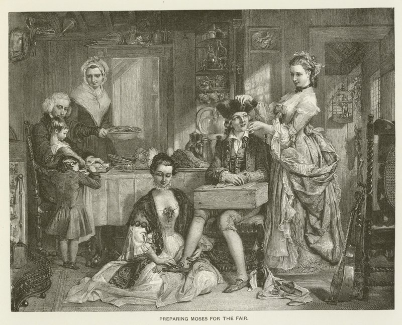 Preparando a Moisés para la feria de after Daniel Maclise