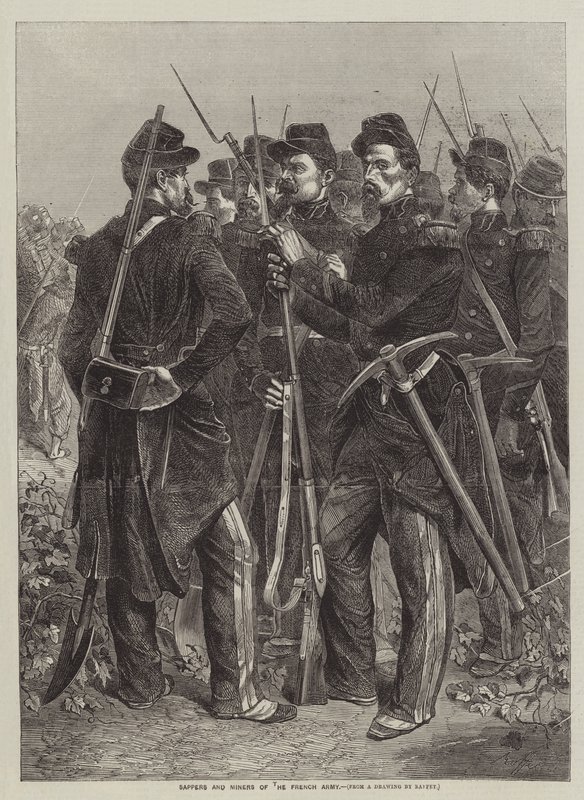 Zapadores y mineros del ejército francés de after Denis Auguste Marie Raffet