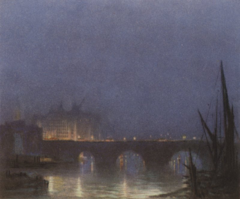 Un nocturno del Puente de Londres de after Donald Maxwell