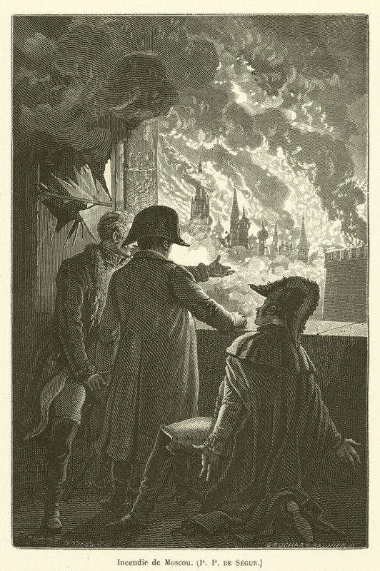 Incendio de Moscú, P P de Segur de after Emile Antoine Bayard