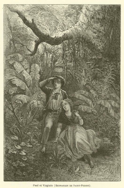 Pablo y Virginia de after Emile Antoine Bayard