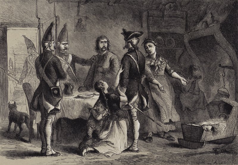 Conscripción de soldados alemanes para el servicio en América de after Felix Octavius Carr Darley