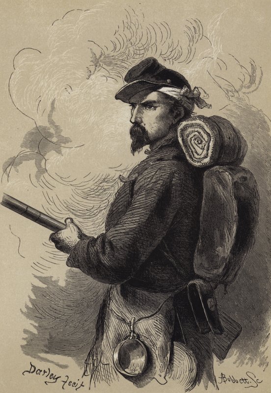 Soldado de la Guerra Civil Americana de after Felix Octavius Carr Darley