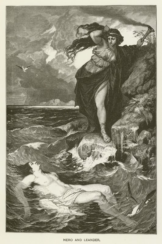 Hero y Leandro de after Ferdinand Keller