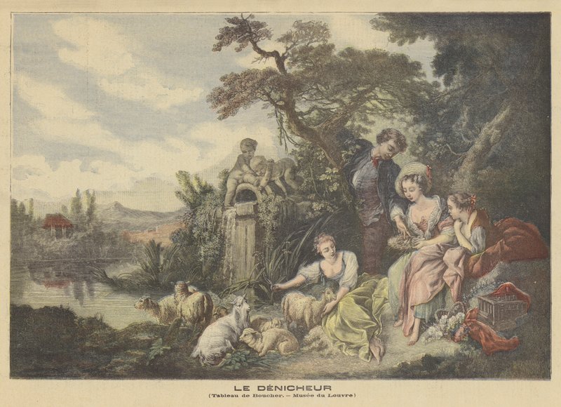 Los regalos del pastor, o El nido de after Francois Boucher