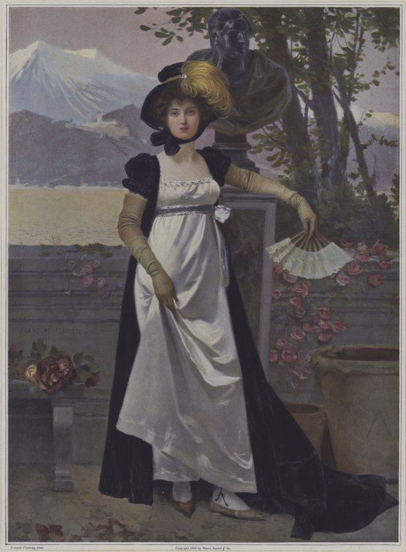 Retrato de una mujer de after Francois Flameng