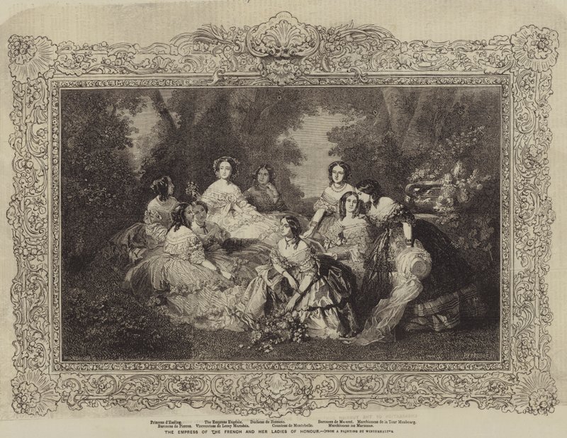 La emperatriz de los franceses y sus damas de honor de after Franz Xaver Winterhalter
