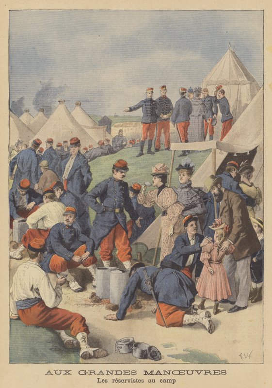 Reservistas en el campamento durante las grandes maniobras del Ejército Francés de after Frederic Theodore Lix