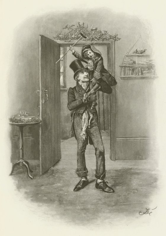 Bob Cratchit y Tiny Tim de after Frederick Barnard
