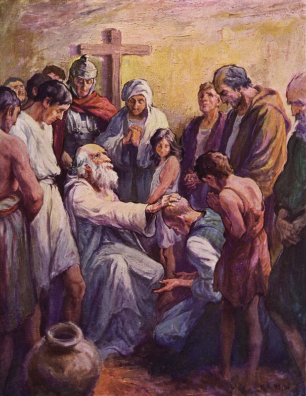 La conversión y bendición de Apoecides de after Frederick Coffay Yohn