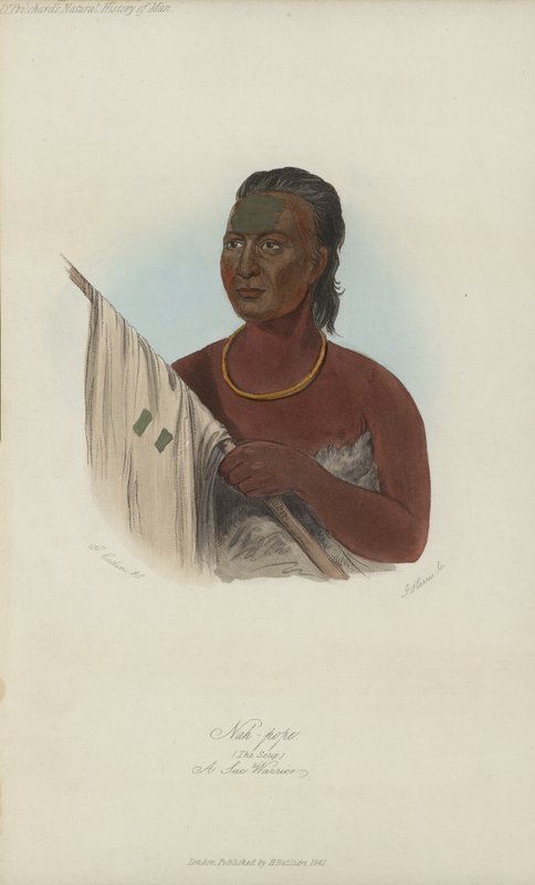 Nah-pope, La Sopa, Un Guerrero Sac (aguafuerte) de after George Catlin
