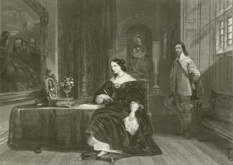 La reina Henrietta intercediendo por Carlos I de after George Cattermole