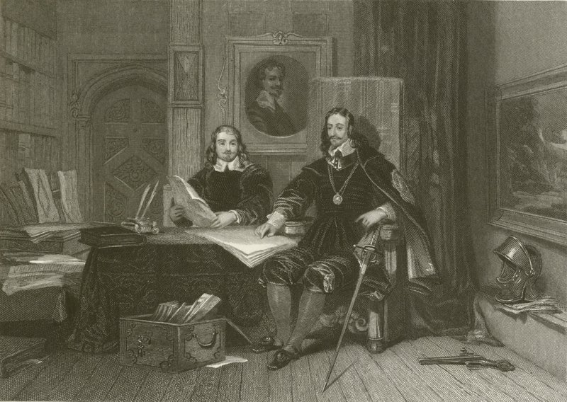 El rey y Hyde en Oxford de after George Cattermole