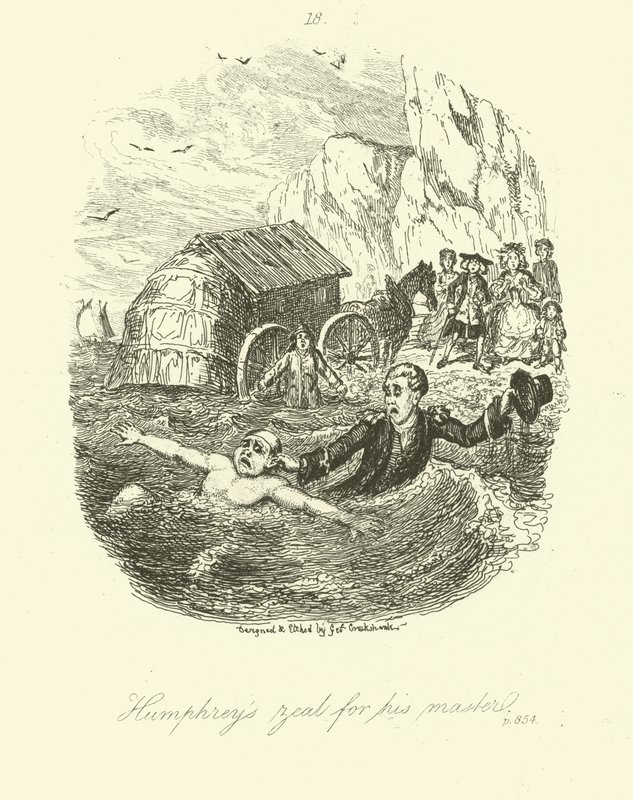 Ilustración para Humphry Clinker de Tobias Smollett de after George Cruikshank