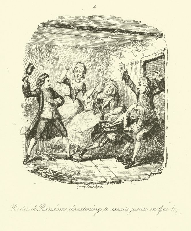 Ilustración para Roderick Random de Tobias Smollett de after George Cruikshank