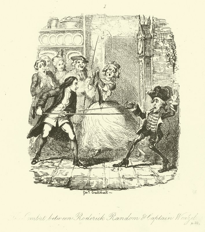 Ilustración para Roderick Random de Tobias Smollett de after George Cruikshank