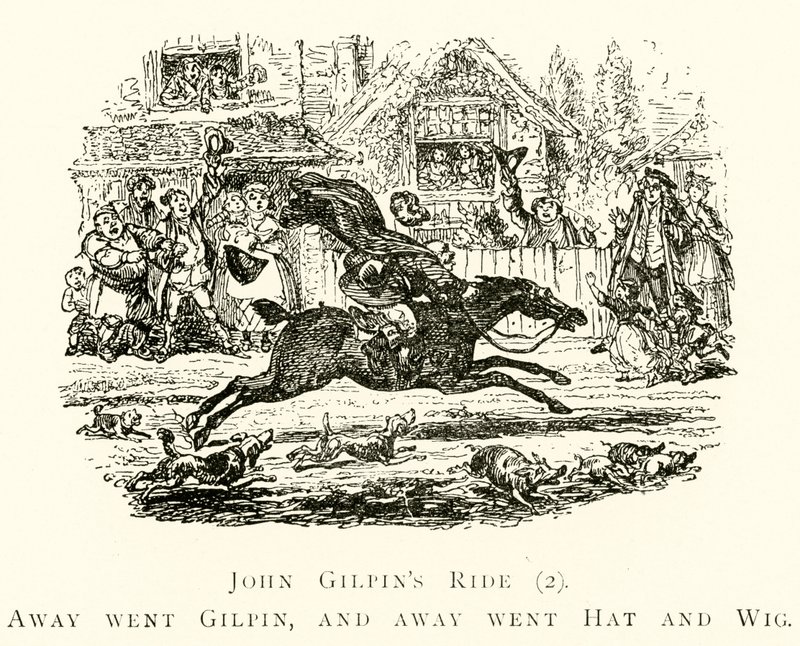 El paseo de John Gilpin (2), Se fue Gilpin, y se fueron el sombrero y la peluca de after George Cruikshank