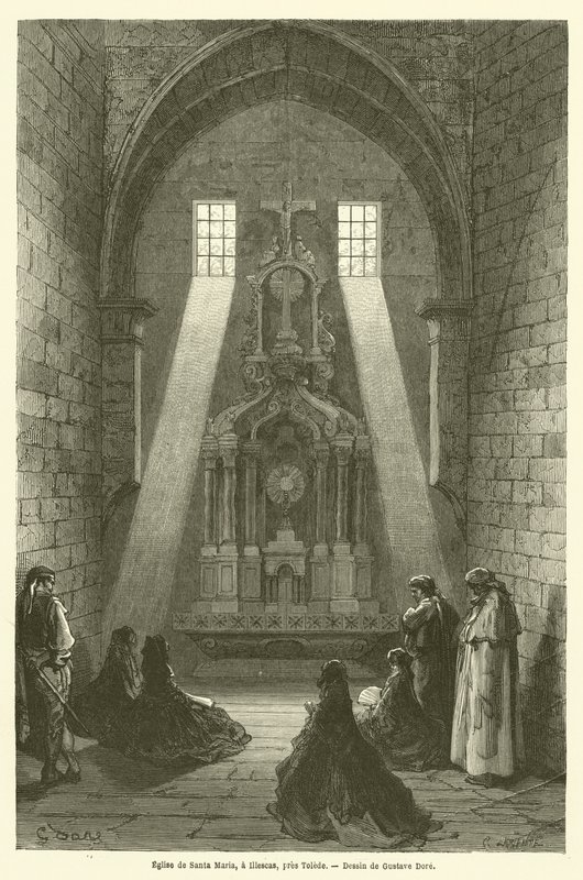 Iglesia de Santa María, en Illescas, cerca de Toledo de Gustave after Dore
