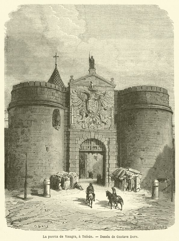 La puerta de Visagra, en Toledo de Gustave after Dore
