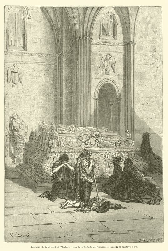 Tumba de Fernando e Isabel, en la catedral de Granada de Gustave after Dore
