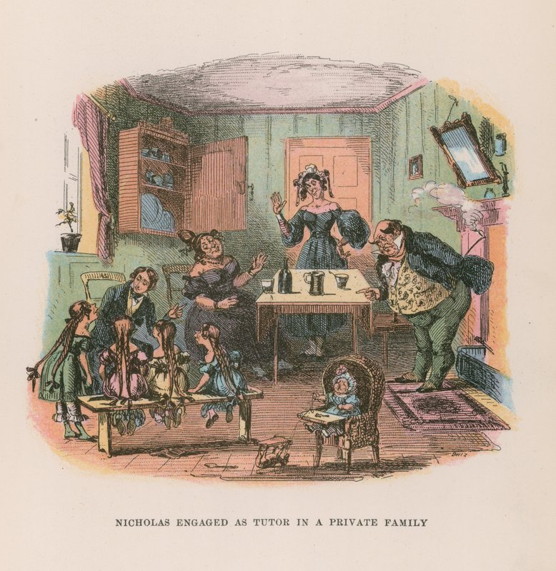 Ilustración para Nicholas Nickleby de after Hablot Knight Browne