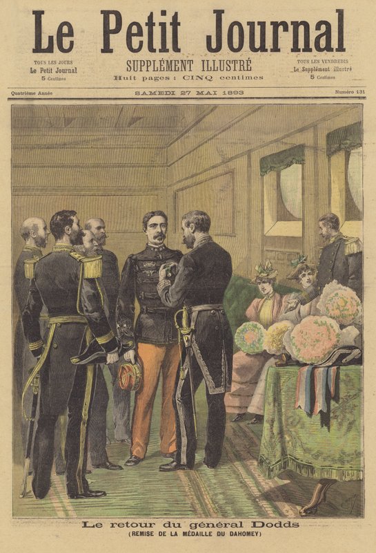 El General Dodds recibiendo la Medalla de Dahomey a su regreso a Francia de after Henri Meyer