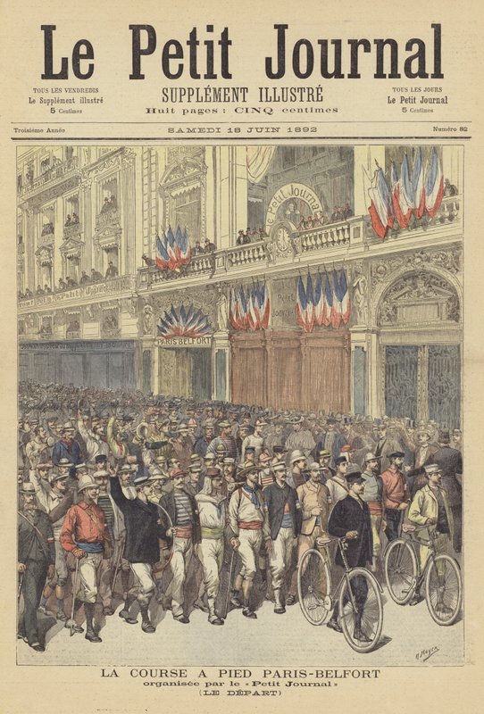 Inicio de la carrera París-Belfort de after Henri Meyer