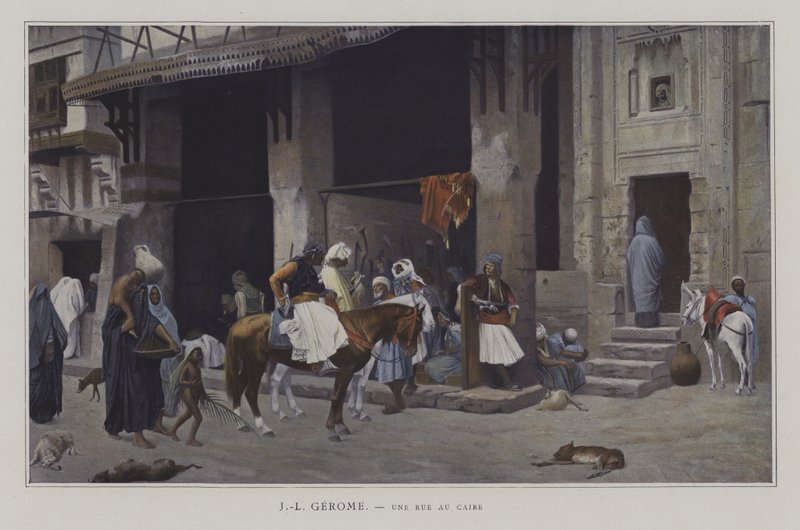 Una calle en El Cairo de after Jean Leon Gerome