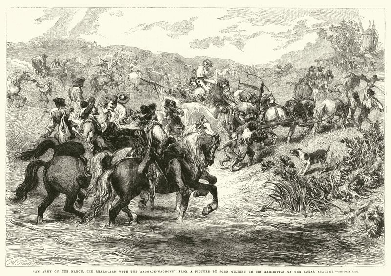 Un Ejército en Marcha, la Retaguardia con los Carros de Equipaje, en la Exposición de la Real Academia de after John Gilbert