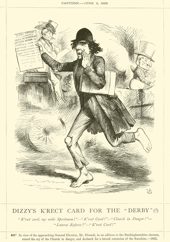 La Tarjeta Correcta de Dizzy para el Derby de after John Tenniel
