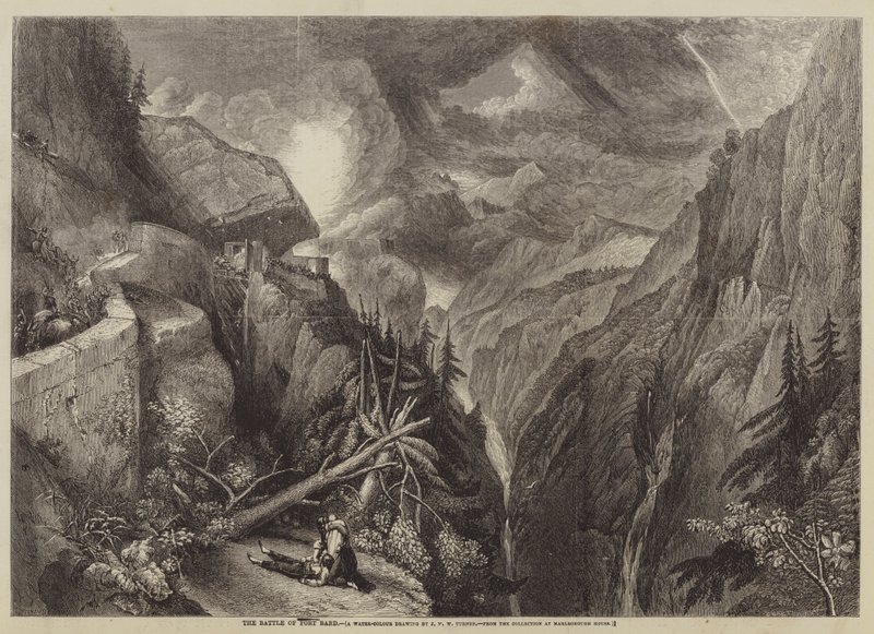 La batalla de Fort Bard de after Joseph Mallord William Turner