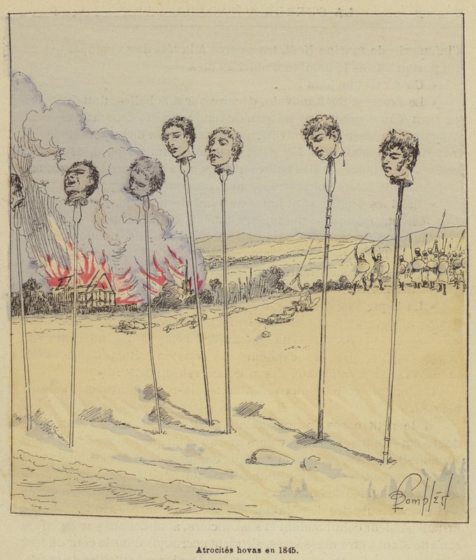Atrocidades hovas en 1845 de after Louis Charles Bombled