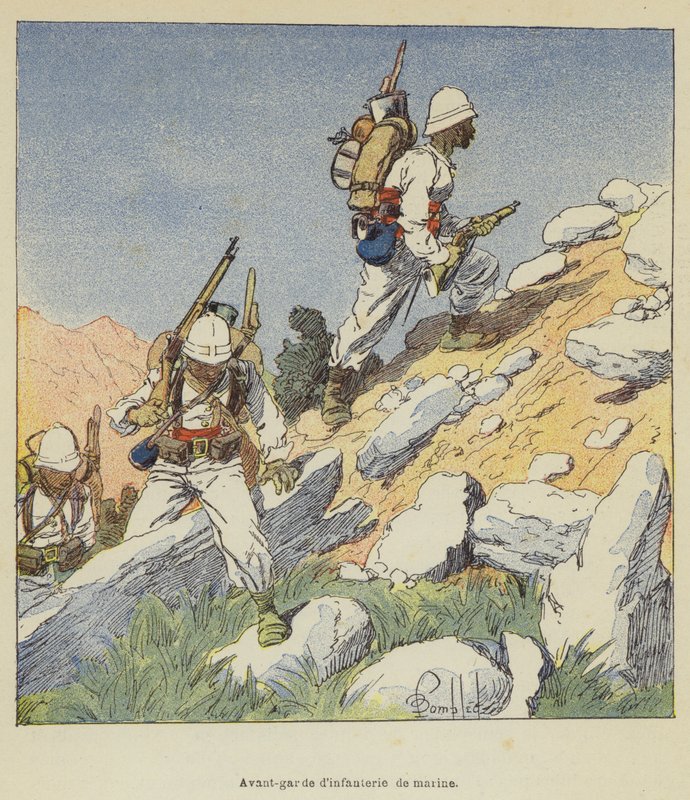 Vanguardia de infantería de marina de after Louis Charles Bombled