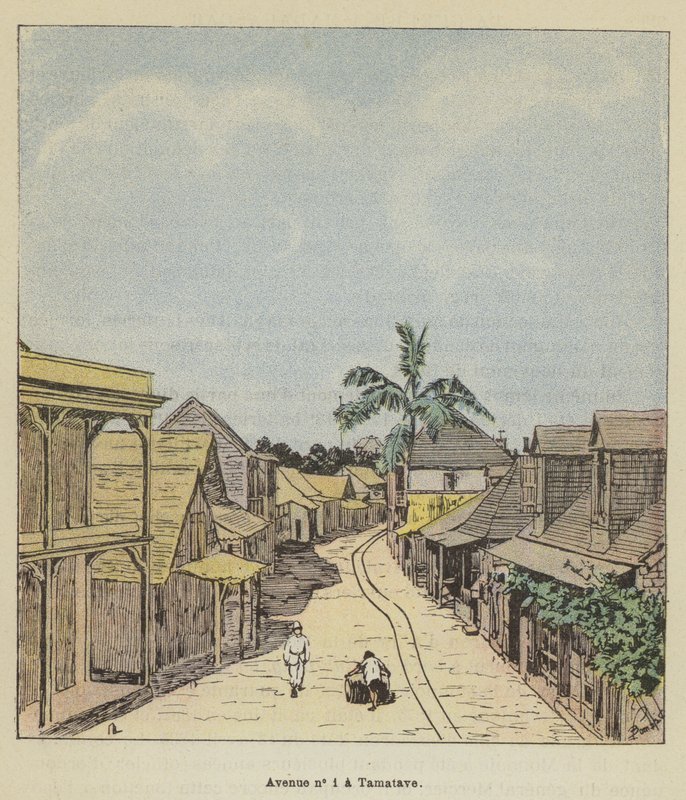 Avenida nº 1 en Tamatave de after Louis Charles Bombled