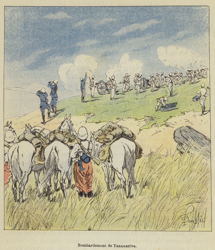 Bombardeo de Tananarive de after Louis Charles Bombled