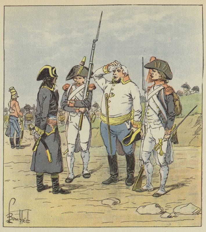 Bonaparte interroga a un mayor austriaco prisionero de after Louis Charles Bombled