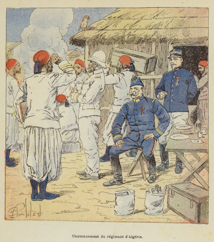 Alojamiento del regimiento de Argelia de after Louis Charles Bombled