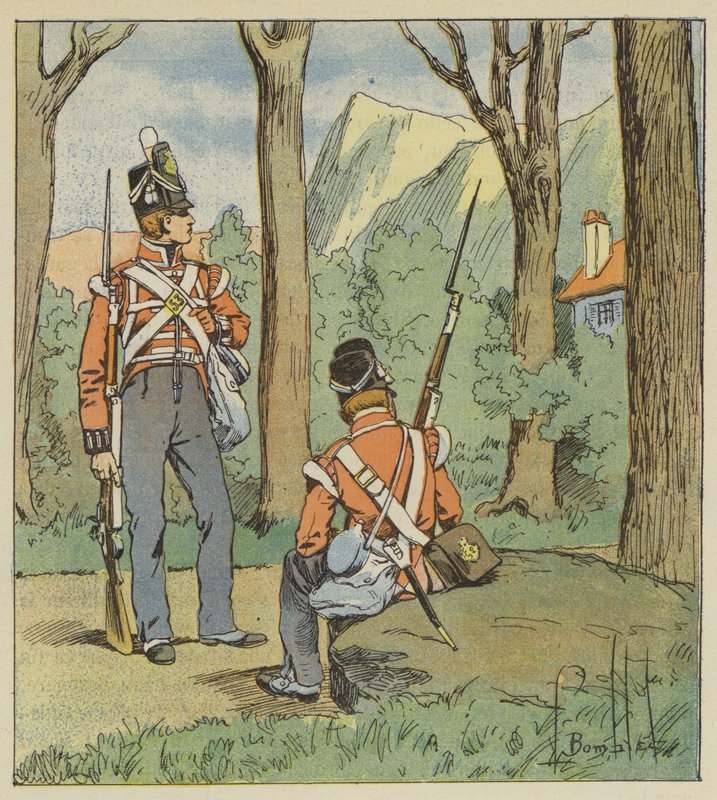 Es de allí que los dos soldados ingleses se habían apostado para vigilarnos de after Louis Charles Bombled