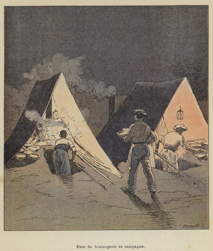 Horno de panadería de campaña de after Louis Charles Bombled