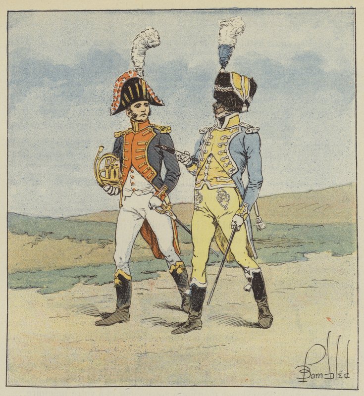 Guardia imperial, Músicos del 1er y 2º regimiento de granaderos de after Louis Charles Bombled