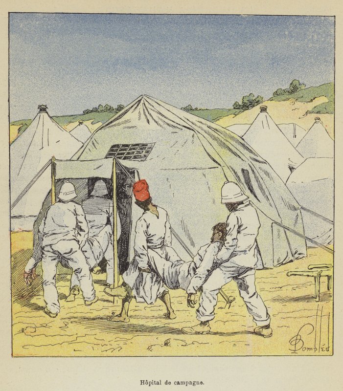 Hospital de campaña de after Louis Charles Bombled