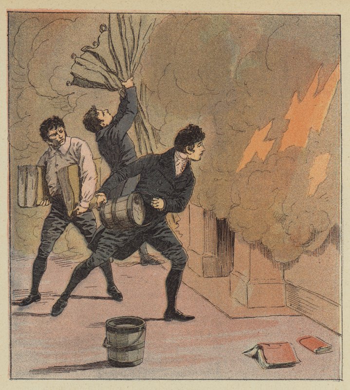 Incendio en Longwood de after Louis Charles Bombled