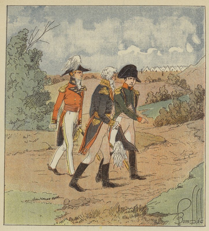 El Emperador conversa con el almirante inglés en presencia del gobernador de after Louis Charles Bombled