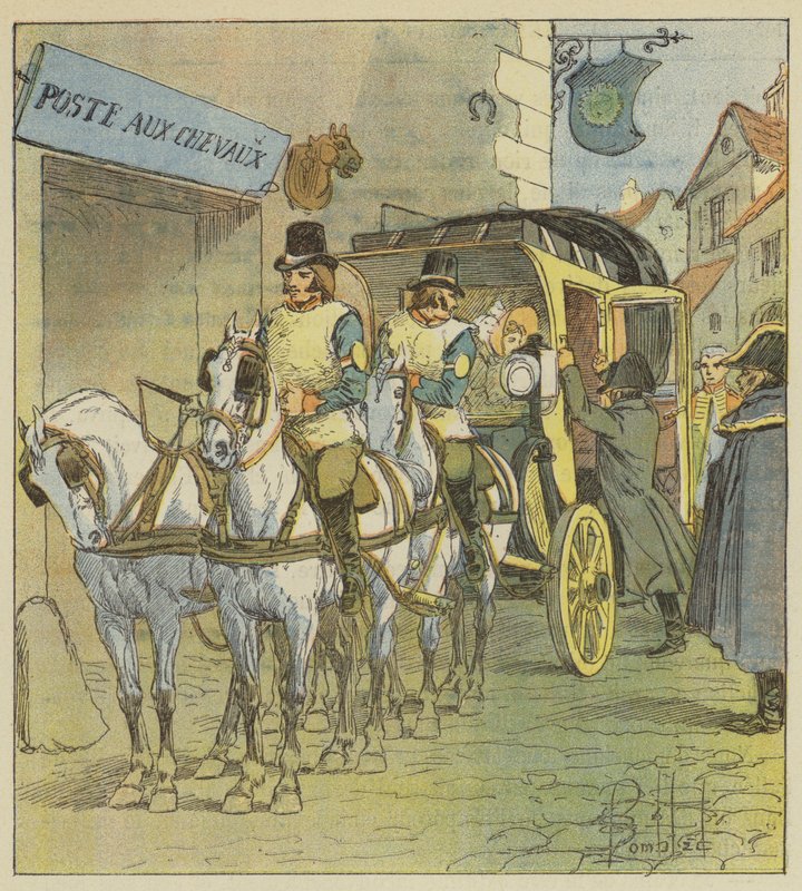 El Emperador sube al coche de María Luisa de after Louis Charles Bombled